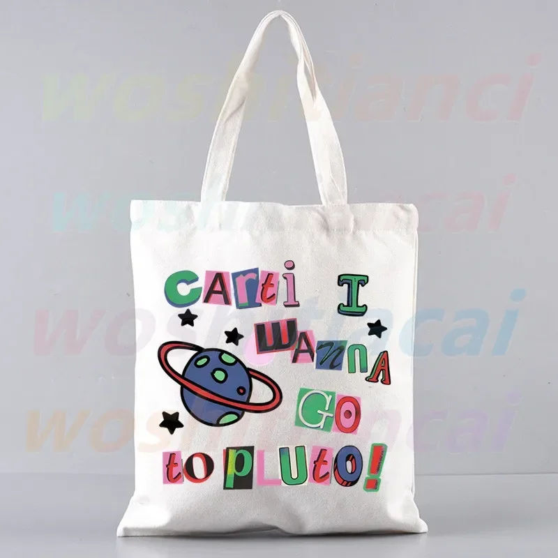 Playboi Carti Music Album Red Shopper Bag Print Canvas Rap Hip Hop Ulzzang Tote Bag Handbags Women Bag Harajuku Shoulder Bags