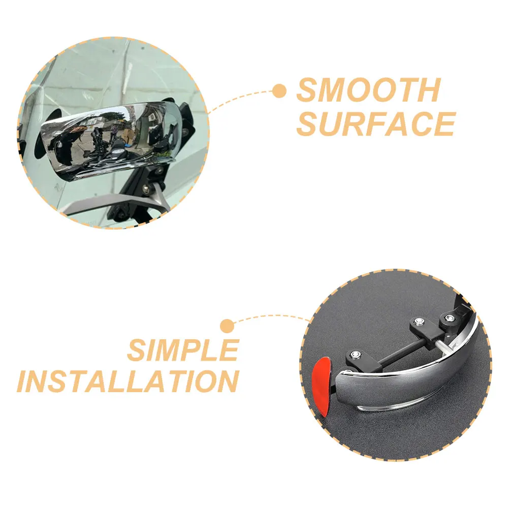 

Universal Motorcycle Windshield Wide-Angle Rearview Mirror Wind Deflector for Motorbike Electric Vehicle Clear Durable ABS