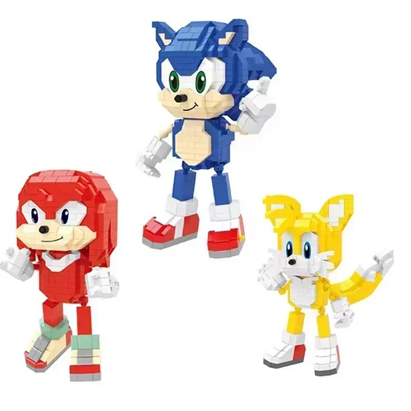 

Новый мультфильм Knuckles the Echidna Tails, строительные блоки, экшн-фигурка, мультяшные игрушки, кирпичи, сборные детские игрушки, подарки на день рождения