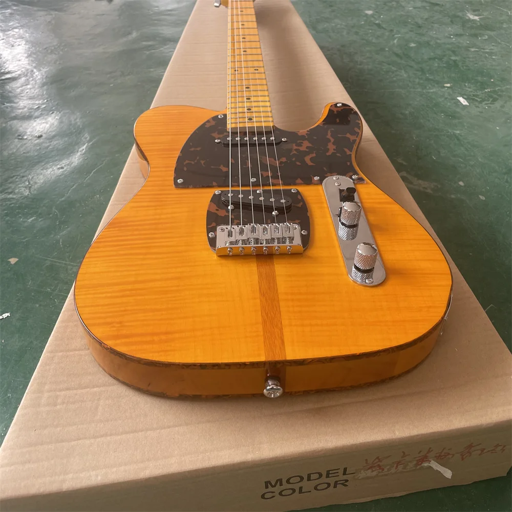 In stock 22 frets blonde MadCat TELE Electric Guitar Flame Maple 10S 45th Anniversary Mad cat TL guitarra free shipping guitars