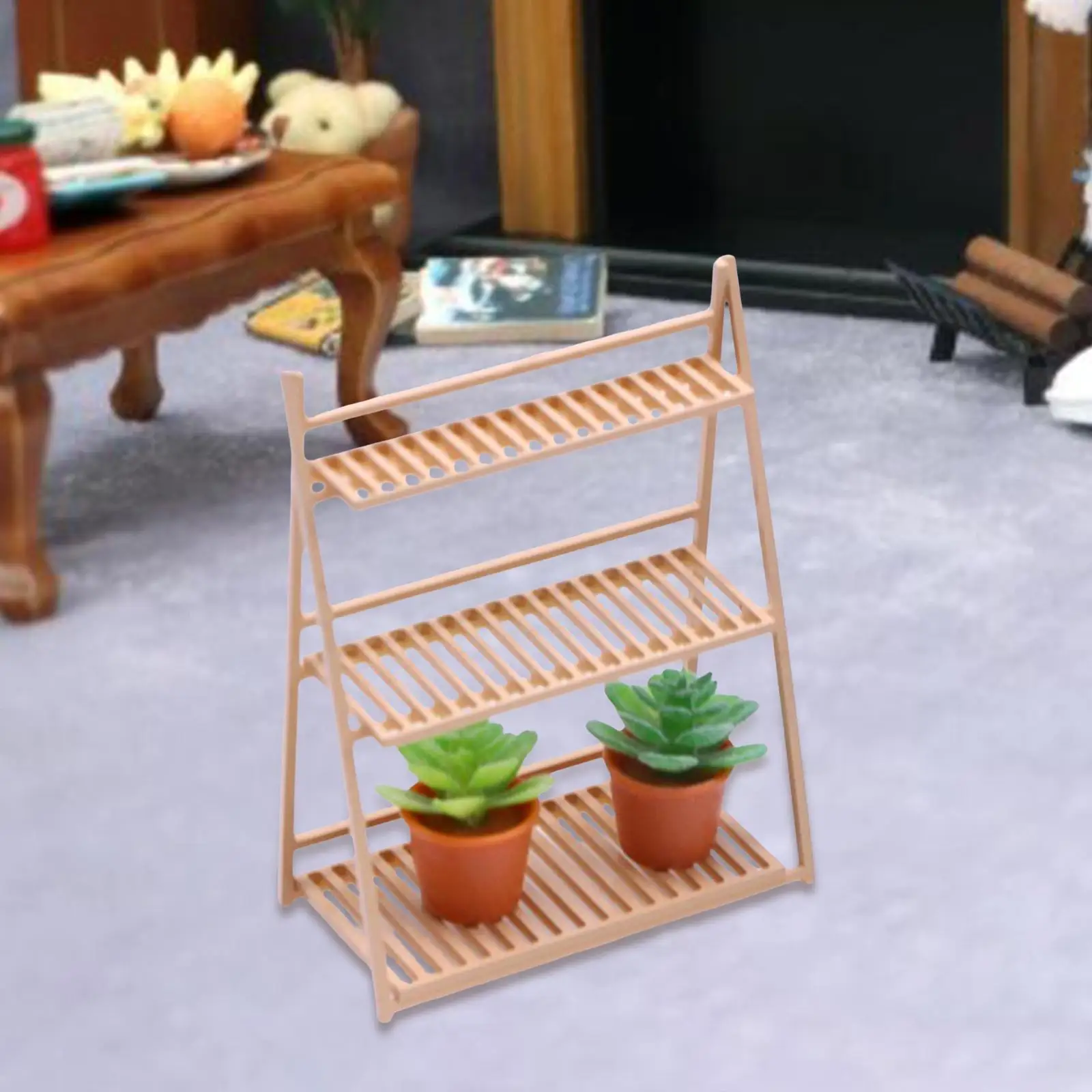 2-6pack Miniature Plant Stand for Doll House Garden Decoration Drama Ornaments