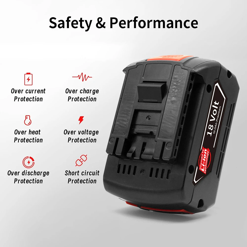 Nová vylepšená baterie 18V 12,0Ah🔥Originální pro Bosch 18V Professional GBA GBH GSR GSB BAT618 BAT609🔋Náhradní baterie BAT620⚡ - náhled 3