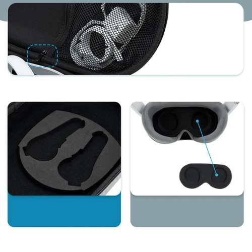 Imagen 1 del producto Bolsa de mano para almacenamiento de gafas VR, cubierta protectora impermeable y a prueba de golpes para Pico 4, carcasa dura de EVA, bolsa de transporte de viaje