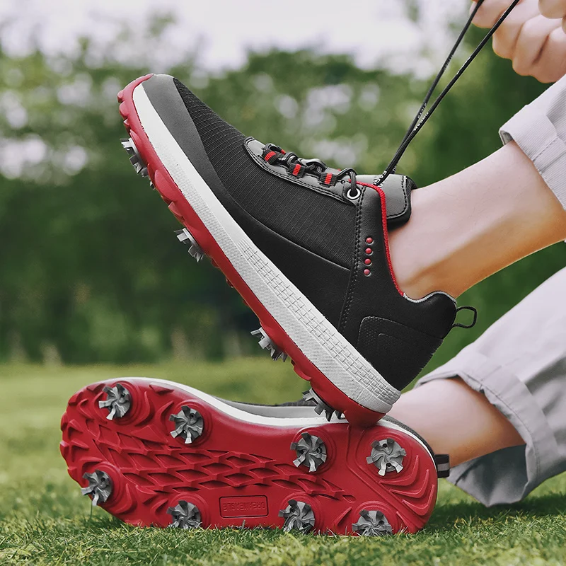 LiXingMing buty golfowe mężczyźni w dużych rozmiarach sprzedają dobrze oddychające buty sportowe do golfa trening na świeżym powietrzu buty do