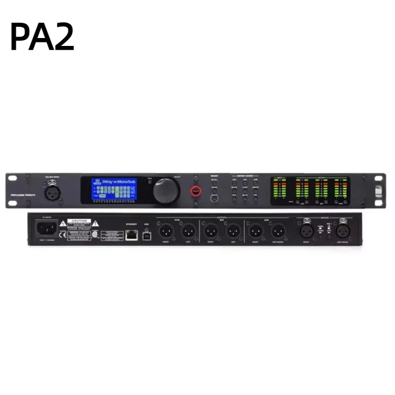 DriveRack PA2 Ecualizador de audio profesional 2 entradas 6 salidas Sistema de gestión de altavoces Construcción de metal para sonido de escenario