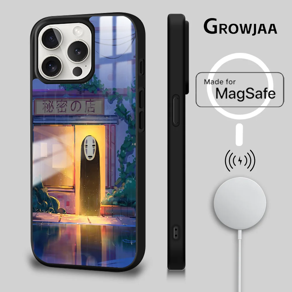 

Anime Cute Magsafe Phone Case For iPhone 15 14 13 12 11 Pro Max Plus Mini S-Spirited A-Away Mirror Wireless Magnetic Cover