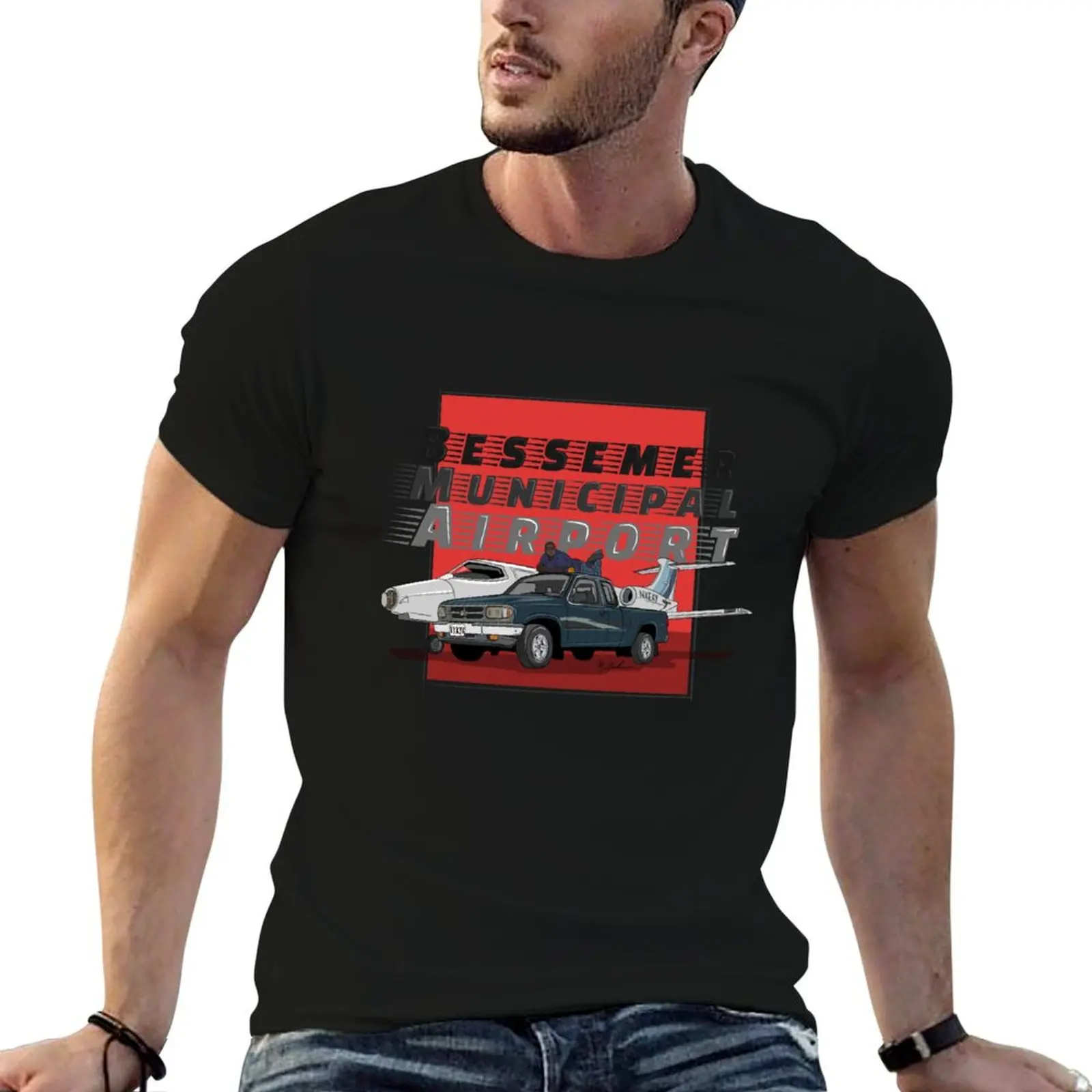 Camiseta Bessemer Airport Keaky, camiseta para hombre, camisetas con estampado de diseñador para hombre, camisetas para hombre, camiseta de algodón