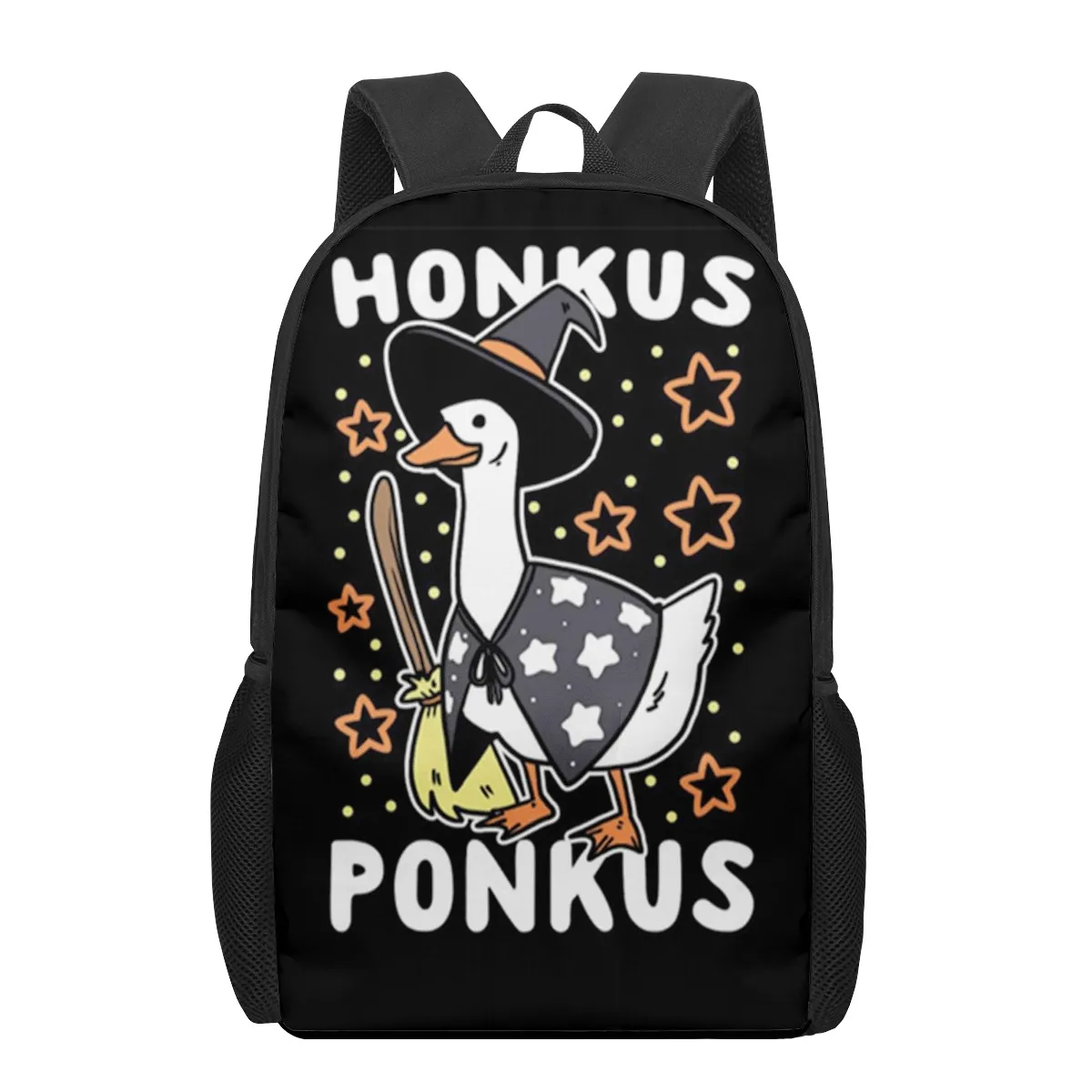 Untitled Goose Game Print School Bags for Boys Girls Primary Students Backpacks Kids Book Bag To Go Out,Shopping,Travel,Hiking