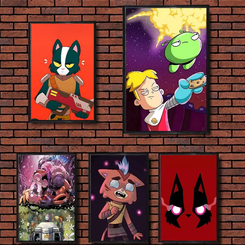 

black Avocato cat Final Space High Quality Dorm Living Room Aesthetic Wall Decoration Painting Poster Stickers Gift