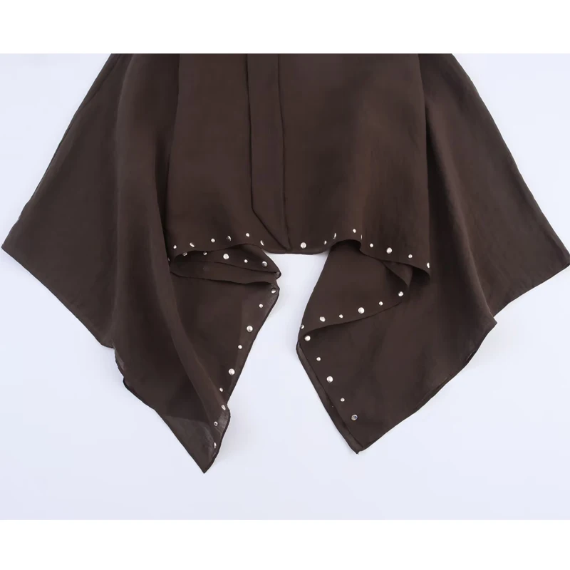 MUJER Studded Scarf Cape Women Batwing Wide Sleeve Poncho Cape Women Fashion Holiday Cloaks of Woman Outerwears Cape Coat Women