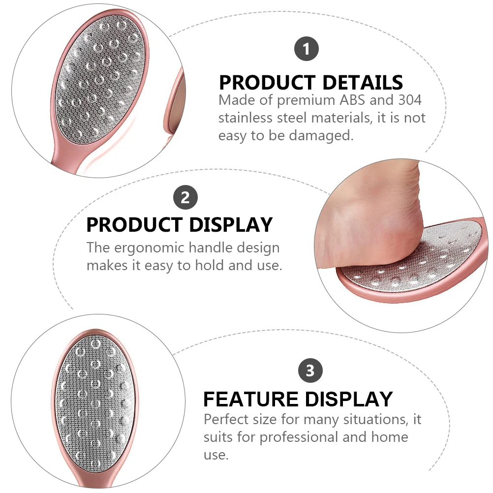 

1pc Double Sided Callus Remover Foot File Pedicure Tool Scrubber For Dead Skin Removal Callus Scrubber Rose Gold Color