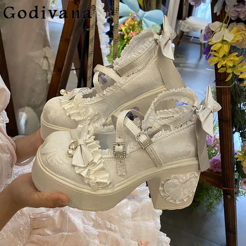 

Высококачественные новые кружевные оригинальные туфли Лолиты, женские туфли Мэри Джейн JK для косплея, женские модные удобные туфли в японском стиле