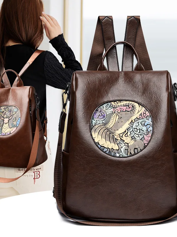 retro-soft-leather-anti-theft-double-shoulder-casual-women's-backpack-large-capacity-fashionable-backpack-for-commuting