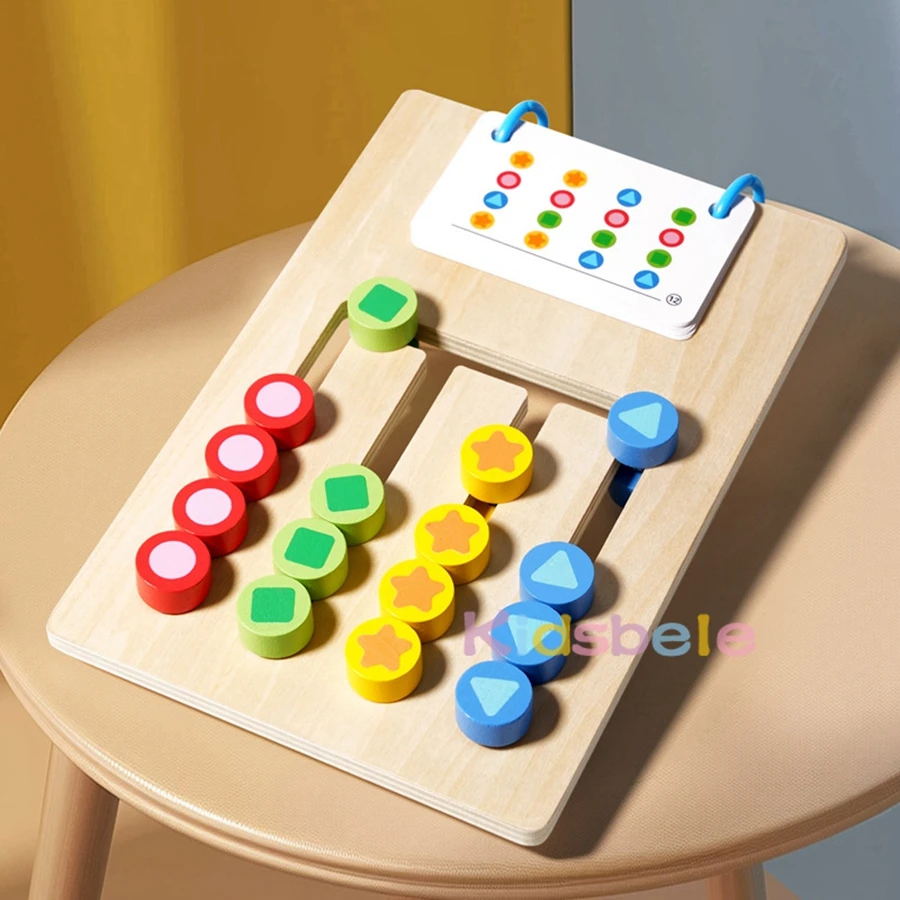 Przedszkolna gra dopasowująca kształty i kolory Montessori Drewniana układanka do sortowania Zabawka dla dzieci Myślenie poznawcze Zabawka do wczesnej edukacji