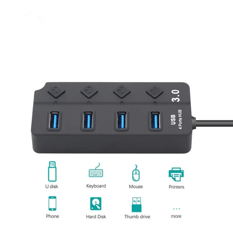 

Высокоскоростной разветвитель USB 3.0 на 4-7 портов с переключателем управления, удлинитель USB-концентратора для ПК, аксессуары для ноутбуков