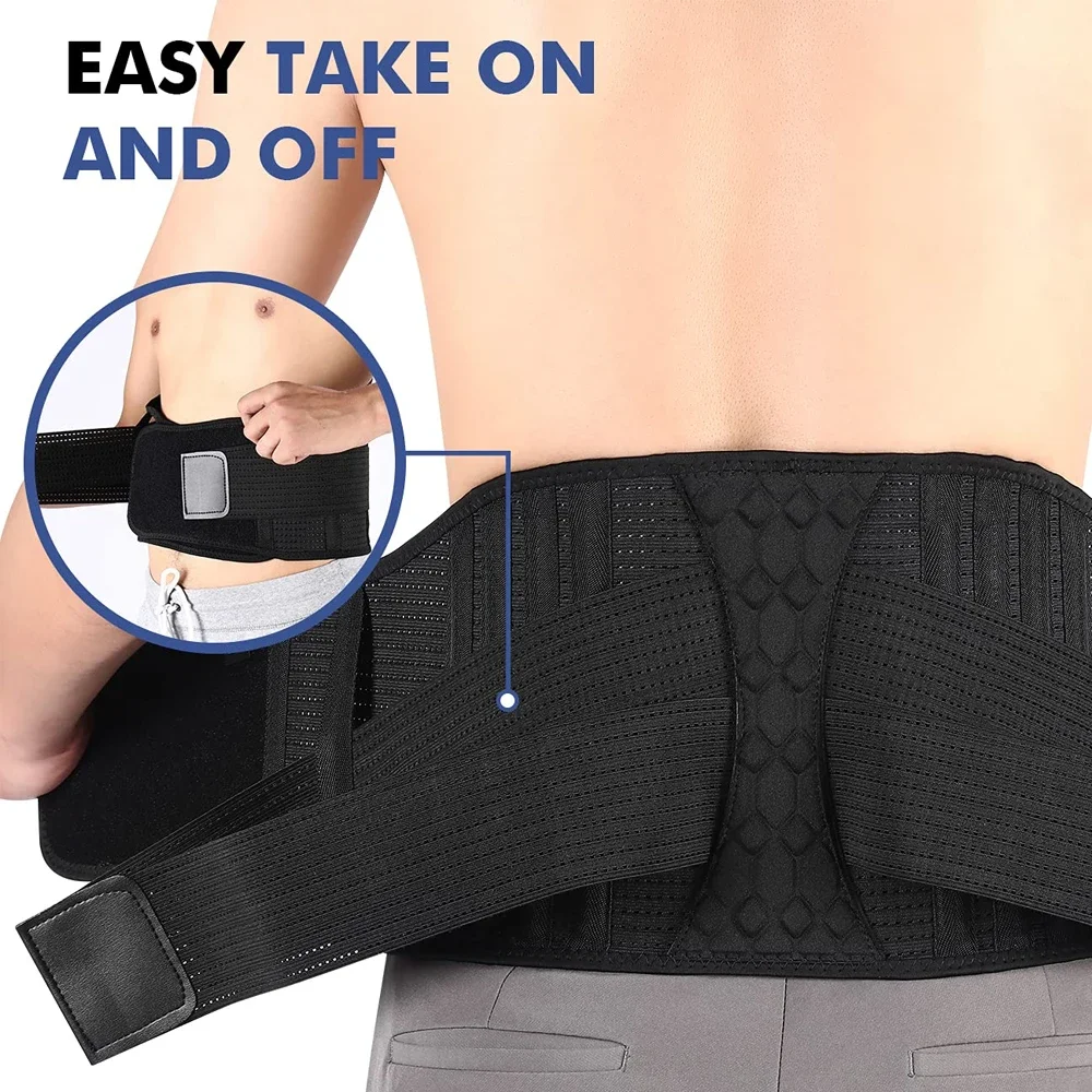 Adjustable Back Lumbar Support Belt Lower Back Brace for Lifting, Herniated Disc, Sciatica, Pain Relief, Breathable Lumbar Brace