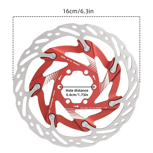 Imagen 2 del producto VXM bicicleta 6 pernos pastillas de freno de disco flotantes aleación de aluminio 160mm disco de refrigeración disipación de calor Down Hill rotor de freno flotante MTB
