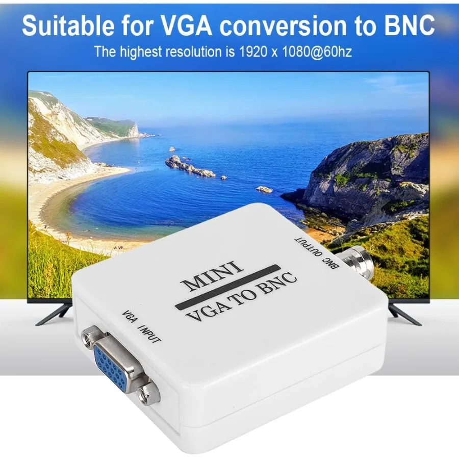 Grwibeou 1080p vga para bnc conversor de vídeo mini hd vga para bnc conversor adaptador de saída para pc mac hdtv monitores tvs computadores