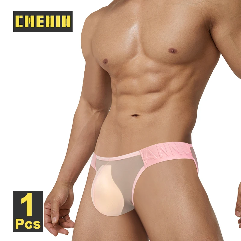 CMENIN Transparent Mesh Briefs Man Summer Ultra-thin Underwear High Cut Male Briefs Panties Sissy Slips Gays Bikini Underpants