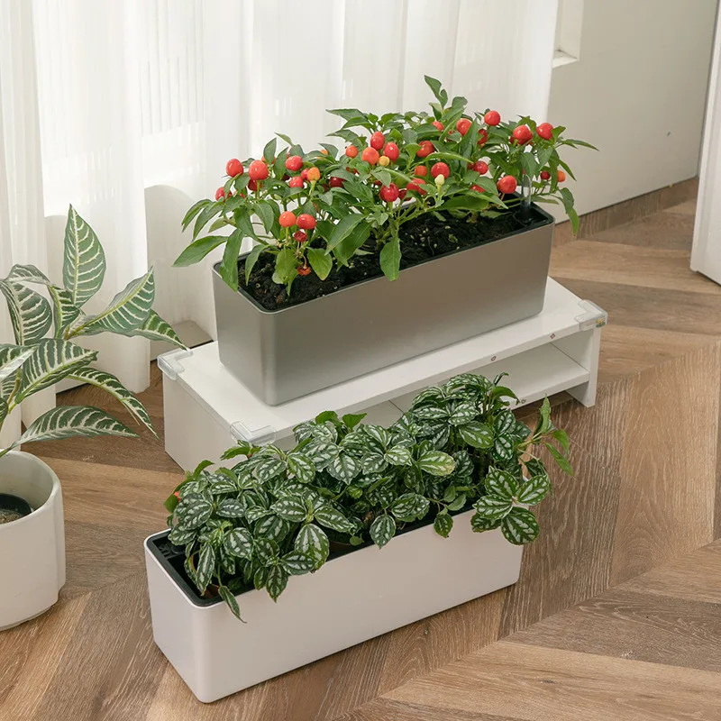 rectangular self-watering flower pot, flower pot, balcony hanging resin