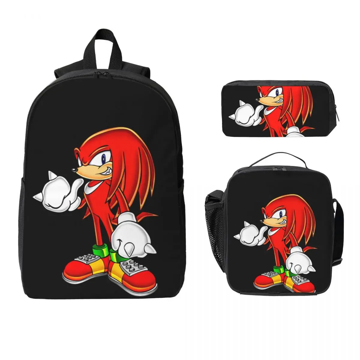 

Shadow The Hedgehog Backpack Student Boys Girls BookBag School Bag Computer Shoulder Bags 3ps Insulated Lunch Bag Pencil Case