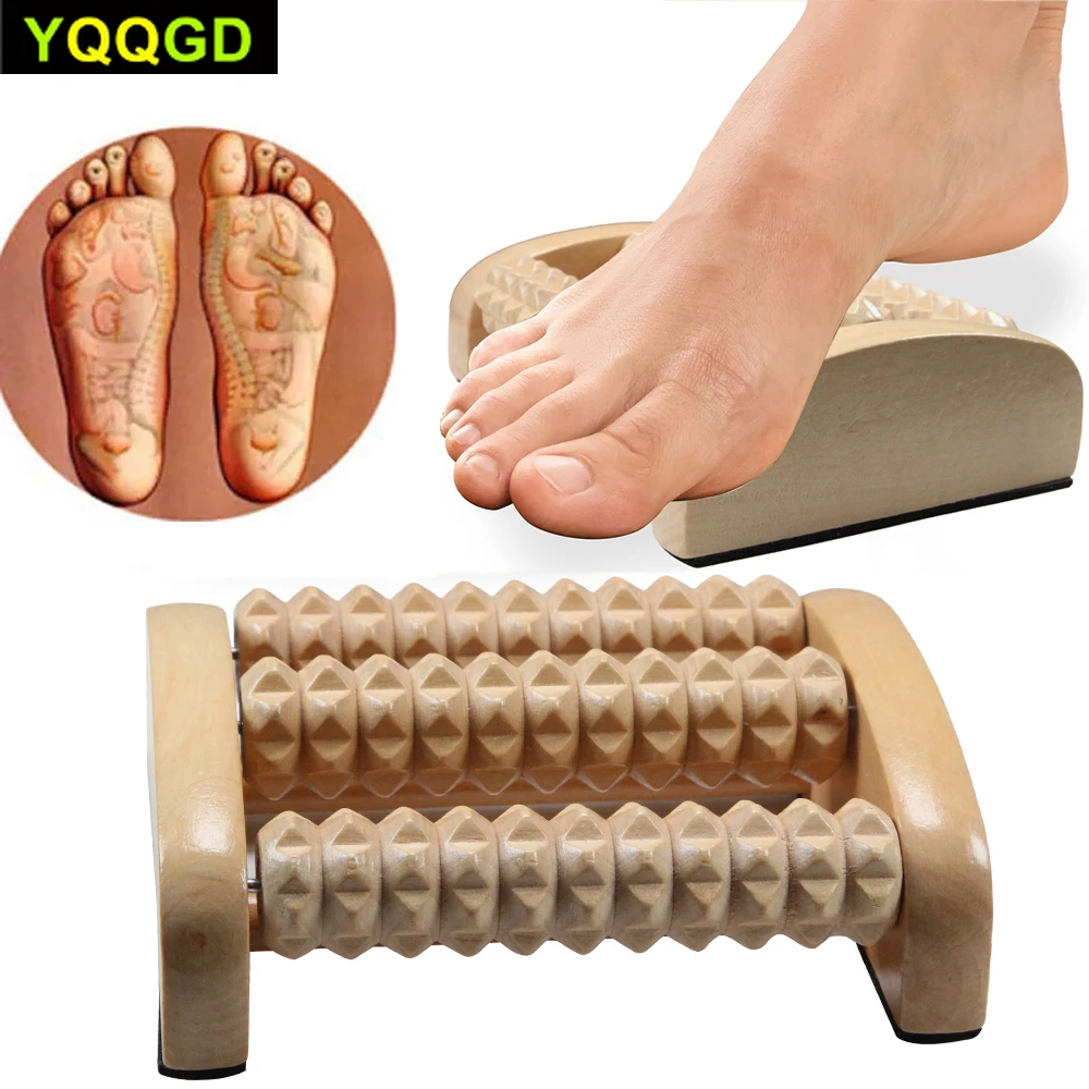 Wooden Foot Massager Roller Reflexology for Stress Fitness Health Care Feet Massager Colorful Massage Roller Pain Relief