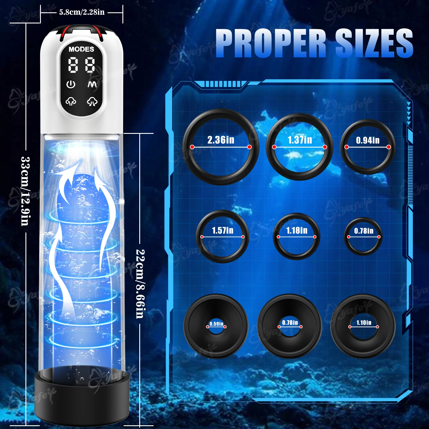 Electric Penis Pump Adult Sex Toys for Men Water Pump Penis Erectile Extender 4 Training 3 Suction Modes 6 Penis Ring 3 Sleeves - Image 6