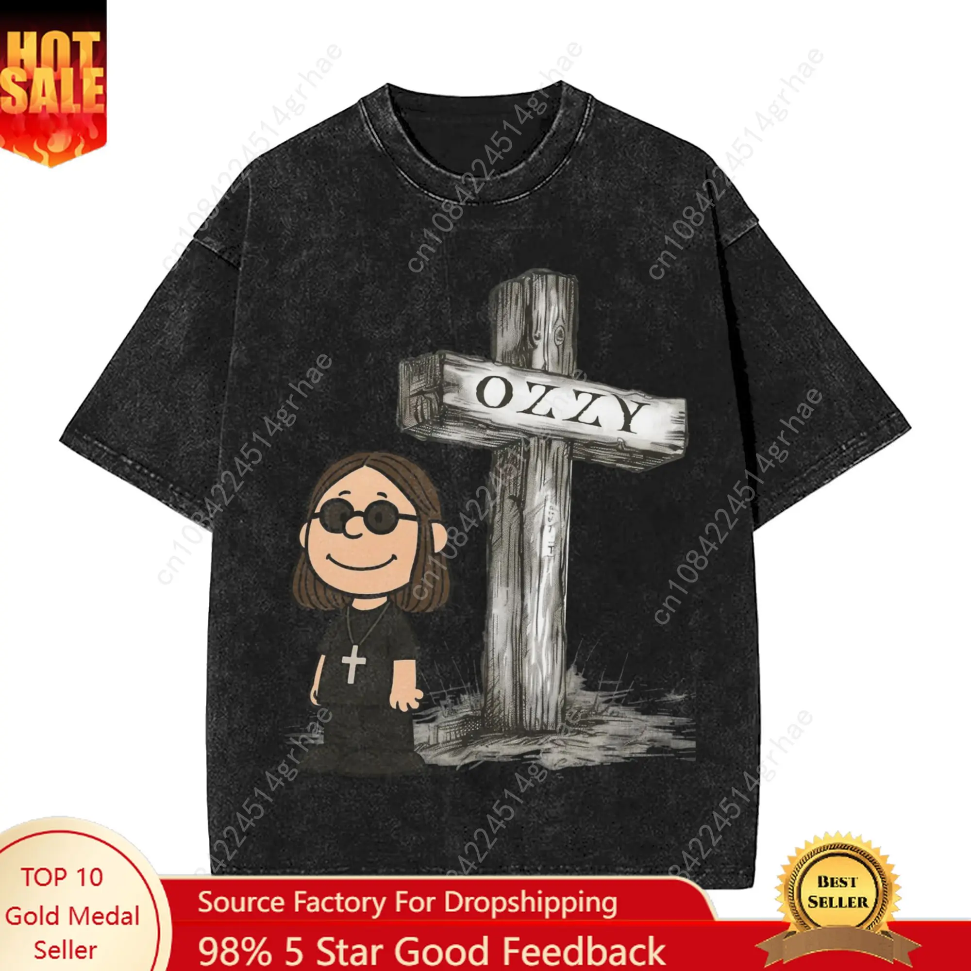 

Black Saba 100% Cotton Men's Summer New Pure Cotton Printed Crew Neck Slim Short-sleeve T-shirt Plus Size