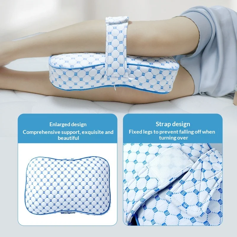 Pregnancy Leg Pillow with Adjustable Strap - Side Sleeper Knee Pillow for Hip & Back Pain Relief, Memory Foam Support