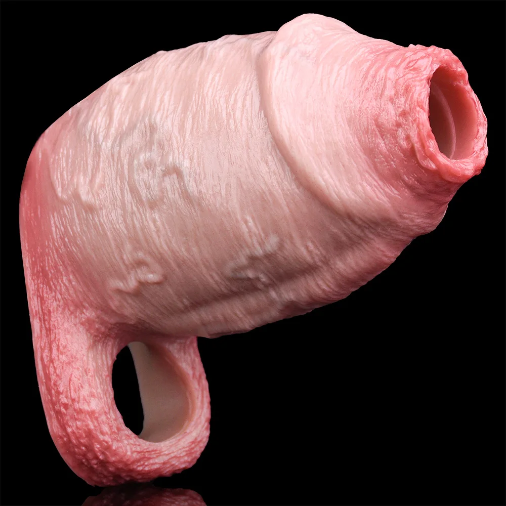 SXXY Soft Skin-Like Penis Sleeve насадка на член Lifelike Hollow Dildo Sheath Sex Toy For Men Delay Ejaculation Couple's Sex Toy - view 5