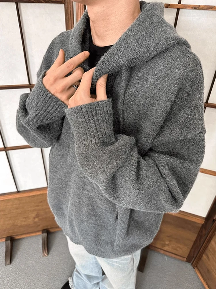 

Мужской открытый кардиган с капюшоном Cleanfit, трикотаж, повседневный свободный крой, осенне-зимний модный ленивый свитер на голову, джемпер