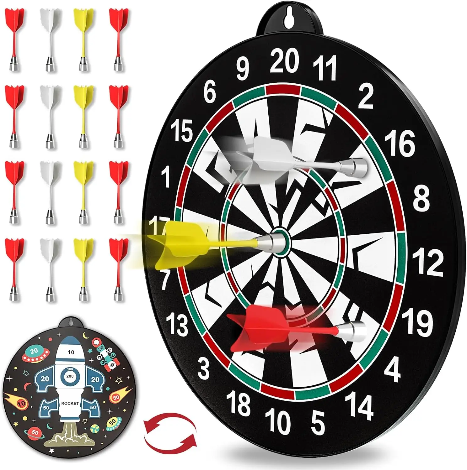 Magnetic Dart Board - ลูกดอก 16psc - เกมปาร์ตี้ในร่มกลางแจ้งของขวัญของเล่นสําหรับเด็กผู้หญิงอายุ 3-12 ปี