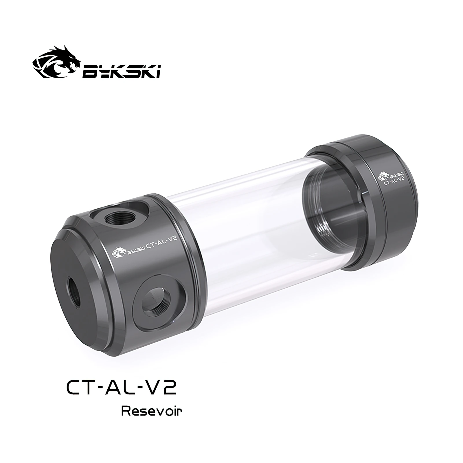 Bykski CT-AL-V2 50mm Metal Cap Acrylic Transparent Reservoir Tank 150mm