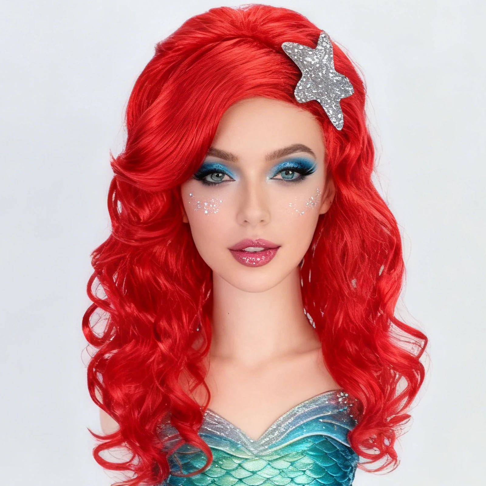 

Synthetic Long Wave Red Princess Cosplay Wig For Theme Events, Performances, Anime Exhibitions