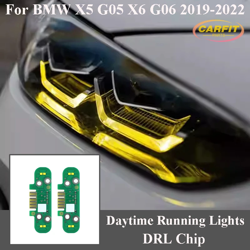 

Lemon Yellow CSL Angel Eyes DRL Boards For BMW X5 G05 X6 G06 2019-2022 LED Headlight Daytime Running Lights Chip 63119477985