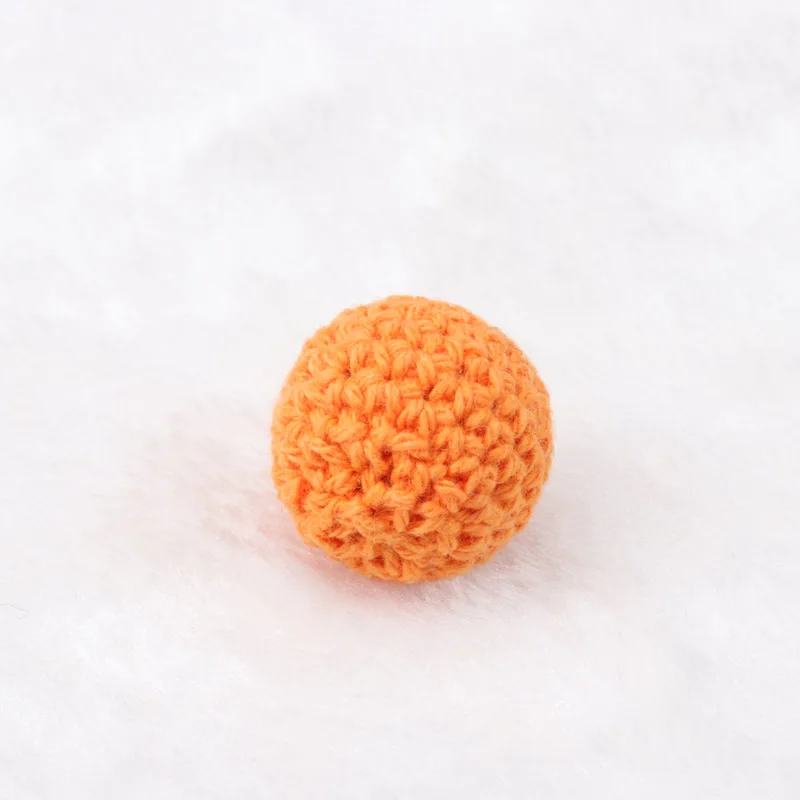 NONE Chengkai 50 Stück 16 mm 20 mm runde, strickende Baumwolle, gehäkelte Holzperlen, Kugeln für DIY-Dekoration, Baby-Beißring, Schmuck, Halskette, Spielzeug 4