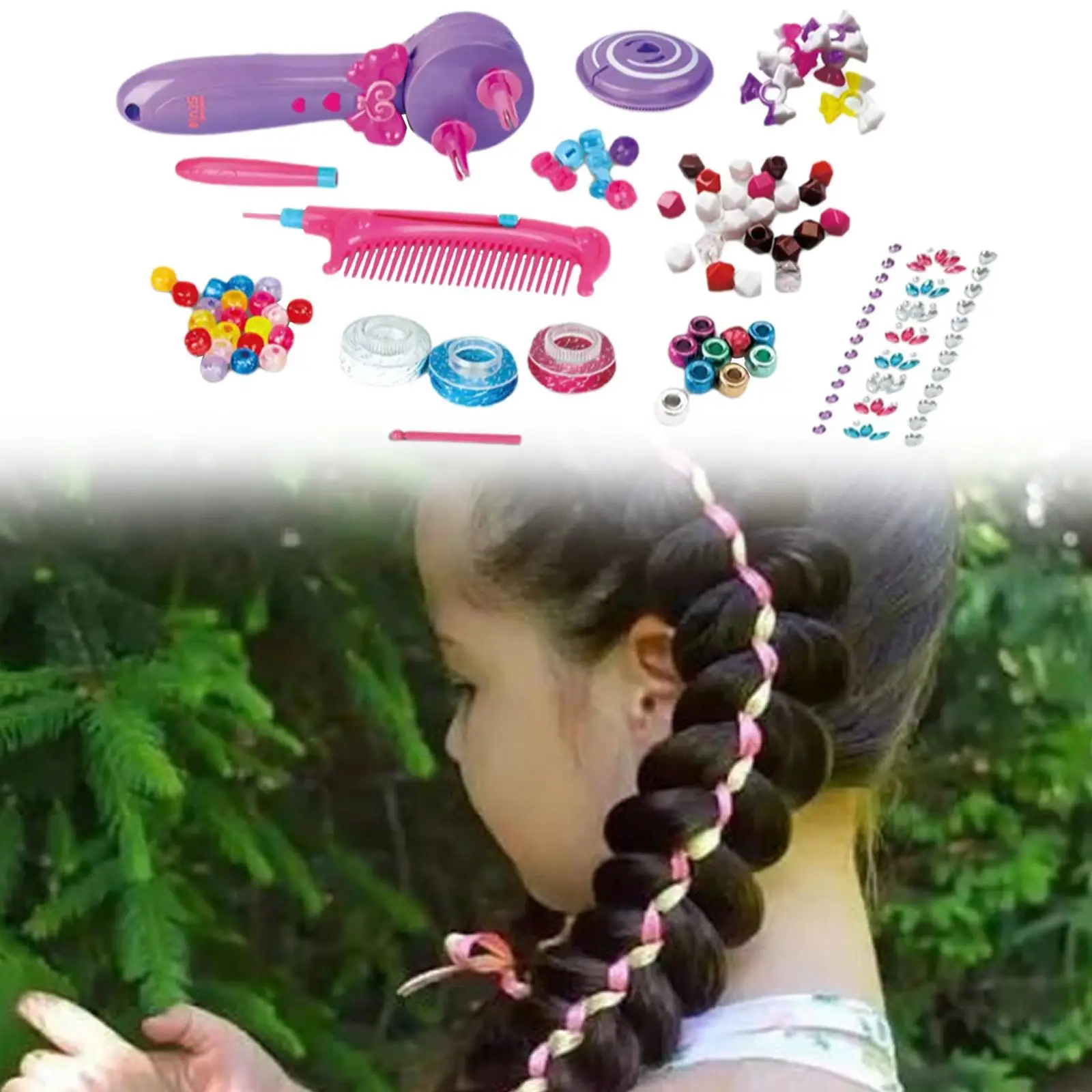 Tressisseur de cheveux automatique, cadeaux de beauté, jeu de rôle intéressant, ensemble de coiffure pour enfants, outil de coiffure, jouets de Salon de coiffure pour filles