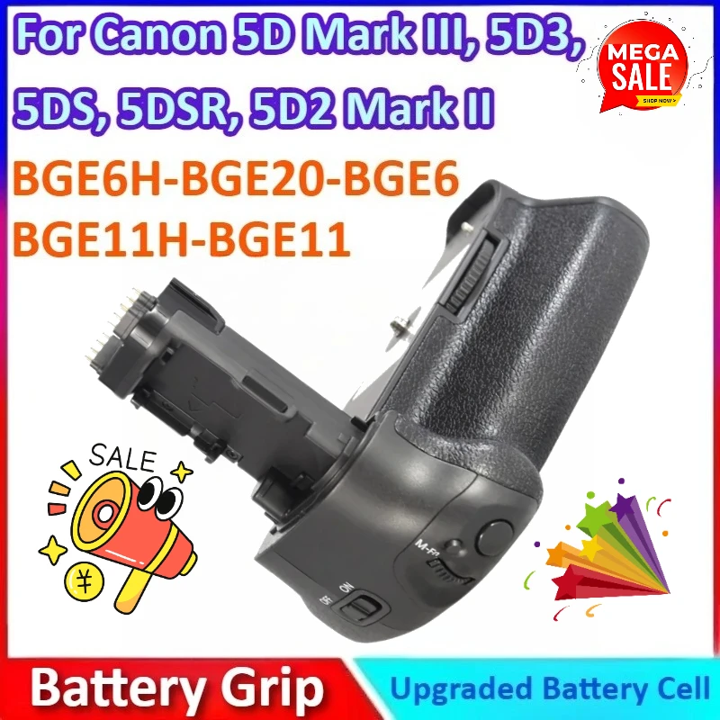

New BG-E6H-E20-E6-E11H-E11 Battery Grips for Canon 5D Mark III, 5D3, 5D2,5DS, 5DSR Mark II, 5D Mark IV, 5D4 As Power Grips
