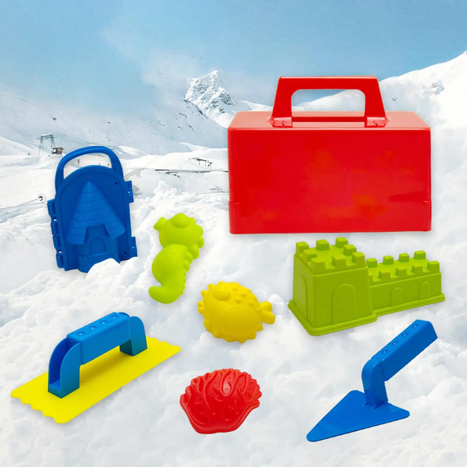 8Pcs Snow Toys Birthday Gifts Outdoor Winter Summer Sand Castle Building Kit