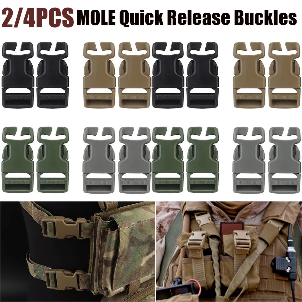 2/4pcs SRB Mount Webbing Buckle Clip Tactical Quick Attach Backpack Buckle Modular Attachment Detachable for Hunting Belt Bag