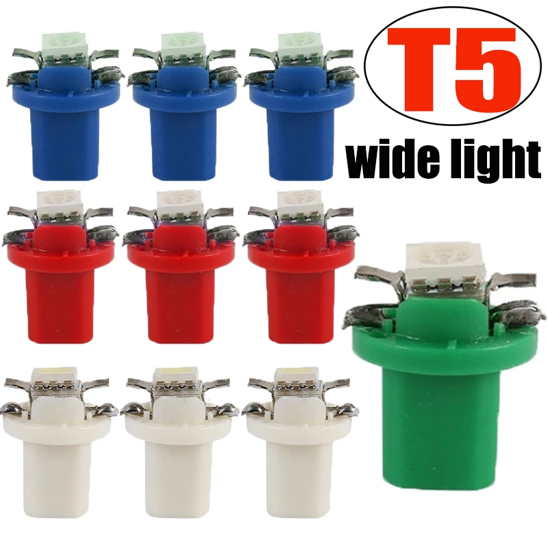 

10Pcs T5 B8.5d LED Light Car Dashboard Speed Lights Bulb Cars Interior Lamp Accessories Dashboard Side Switch lamps 12V