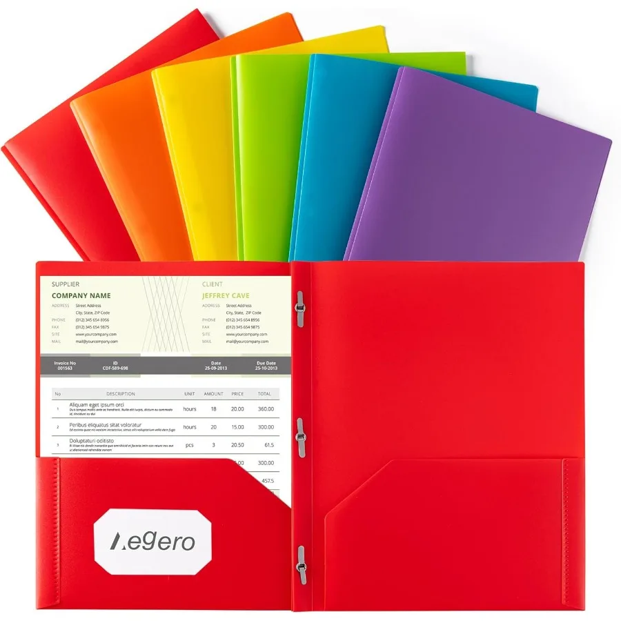 

Папки с горшками и зубцами с застежками. Упаковка из 6 штук разных цветов. Прочные пластиковые папки с зубцами. Устойчивые к разрыву 2 кастрюли.