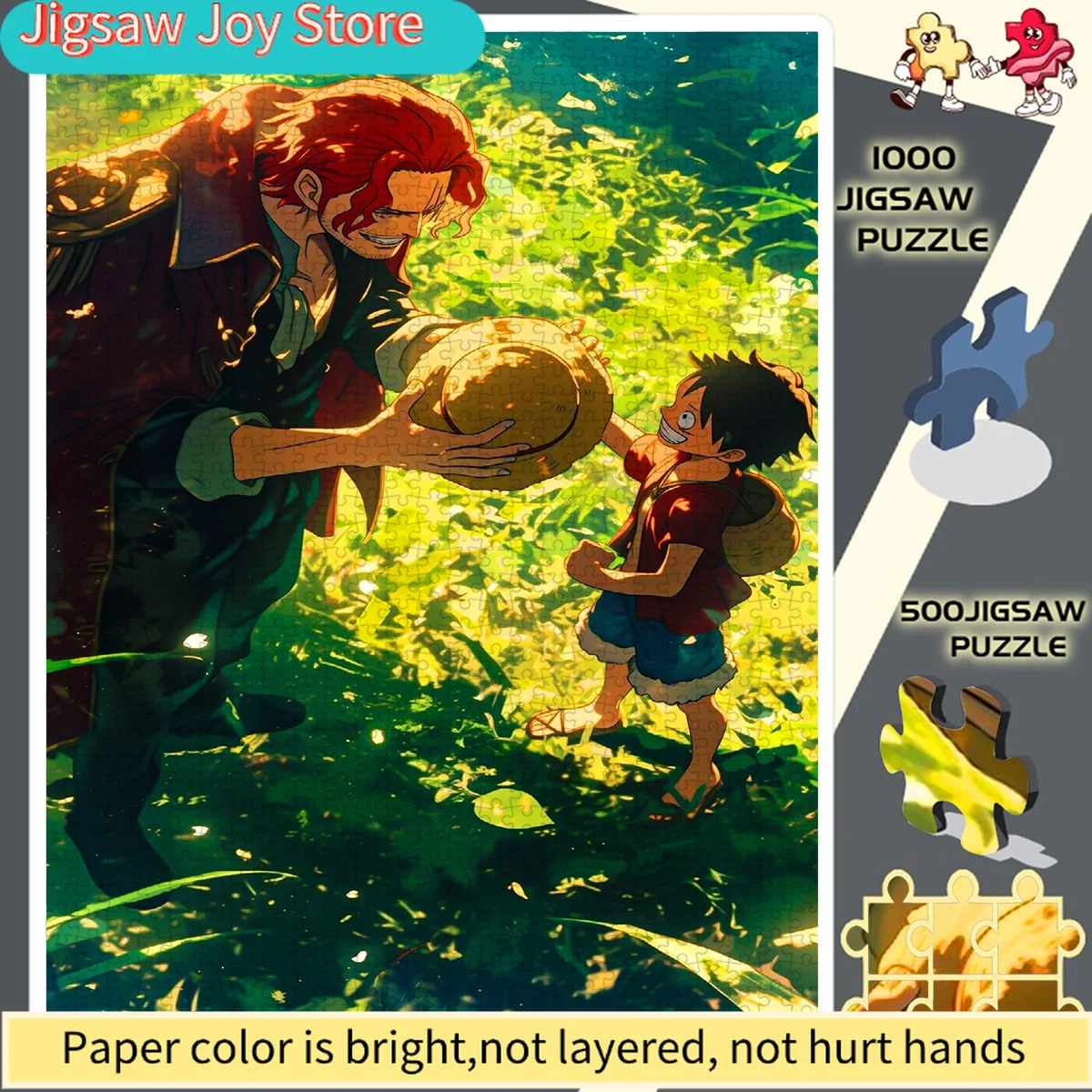 

Red-Haired Shanks Giving Straw Hat Luffy Frameless Perfect Choice for Hobbyists Paper Puzzle - Educational Puzzle - Interactiv