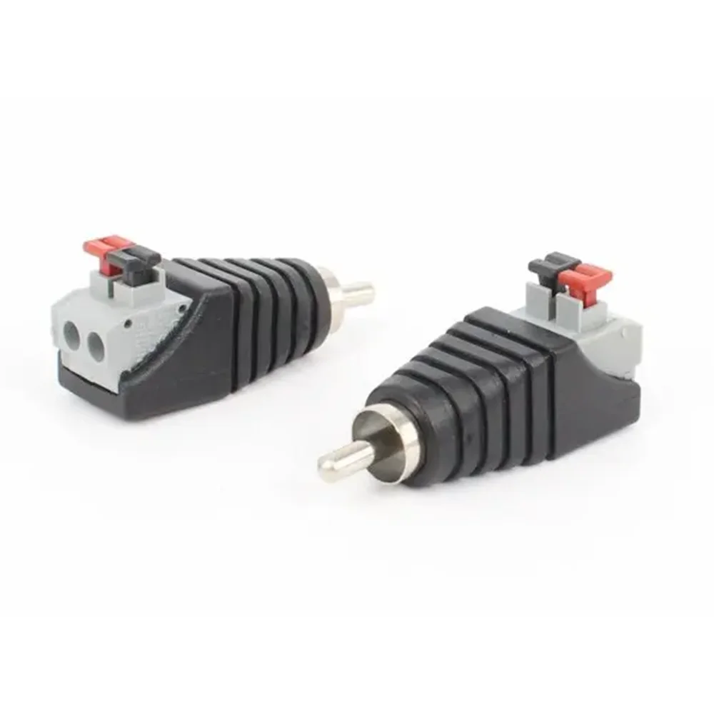 2pcs/lot Speaker Phono RCA Male to AV 2 Screw Terminal Female Video Audio Spring Press Type Balun for CCTV