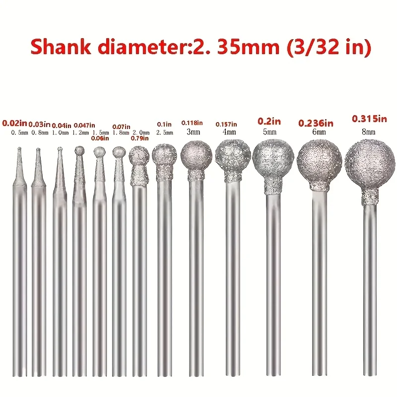 26-Piece Set of Diamond Grinding Heads for Jade Carving