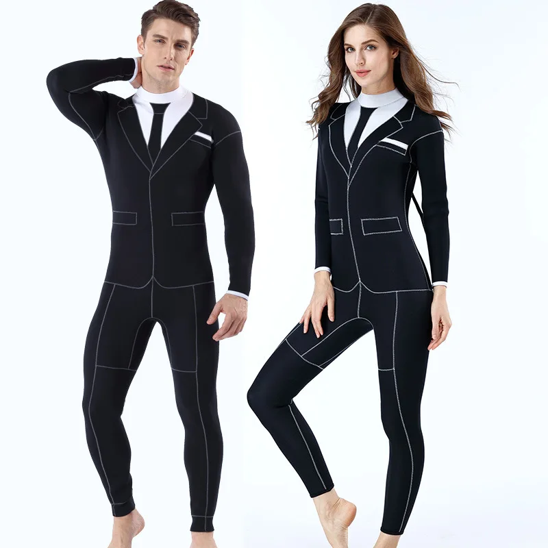 

3mm One-piece Diving Suit Surfing Suit Blind Seam Viscose Anti-cold Warm Diving