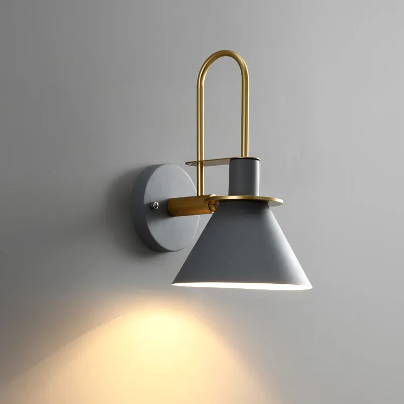 

Industrial Wind Iron Wall Lamp Nordic Living Room Model Room Wall Lights Simple Aisle Staircase Mirror Light Bedroom Wall Sconce