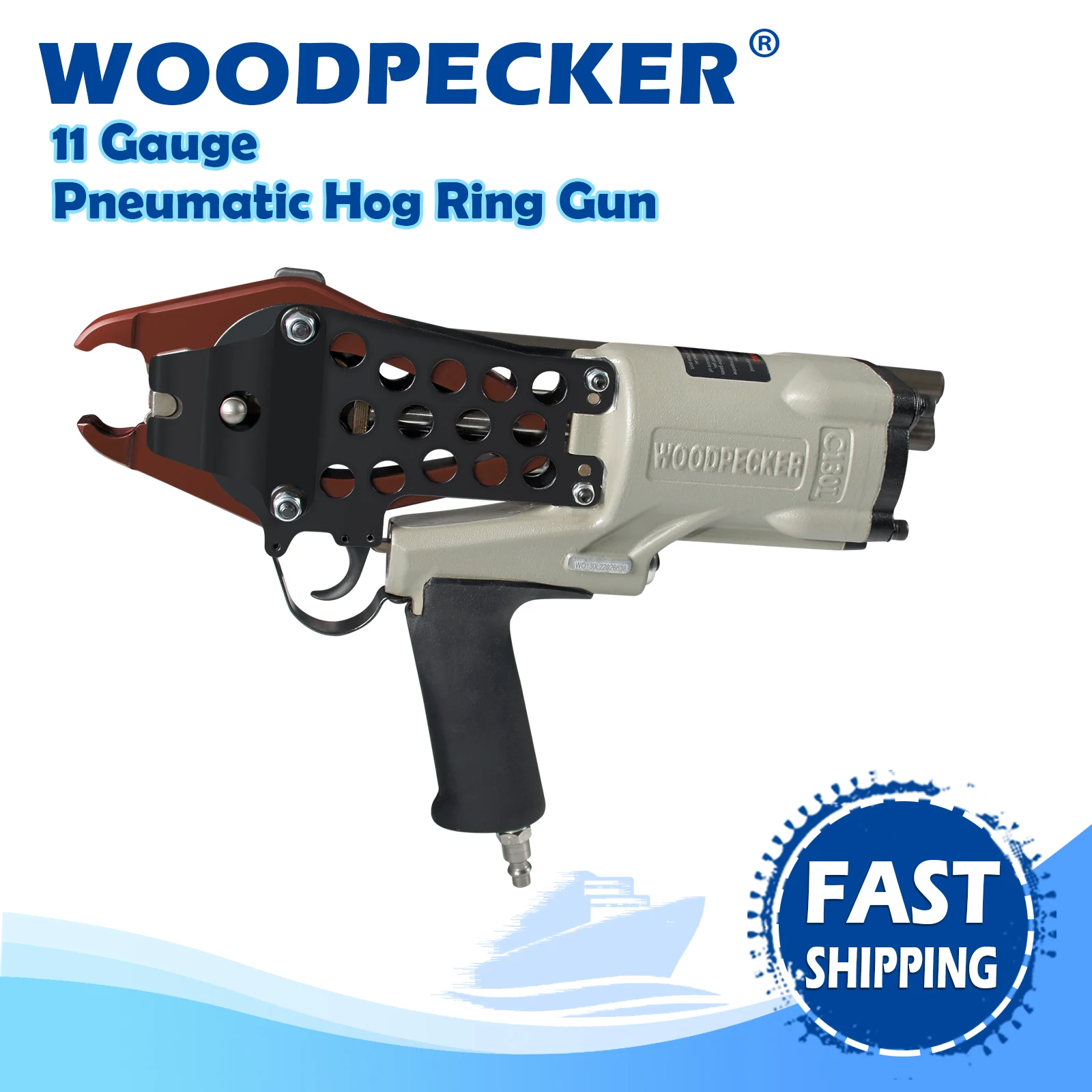 WOODPECKER C130L 11 Gauge Heavy Duty C Ring Gun C Type Hog Ring Gun for Car Seats Spring Mattresses Wire Cages