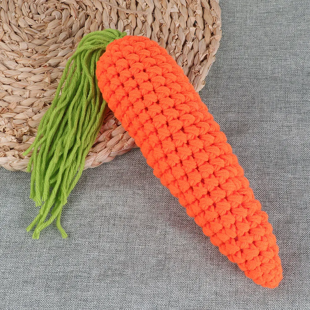 

2 Pcs Decorations Carrot Photo Ornaments Crochet Yarn Decorative Carrots