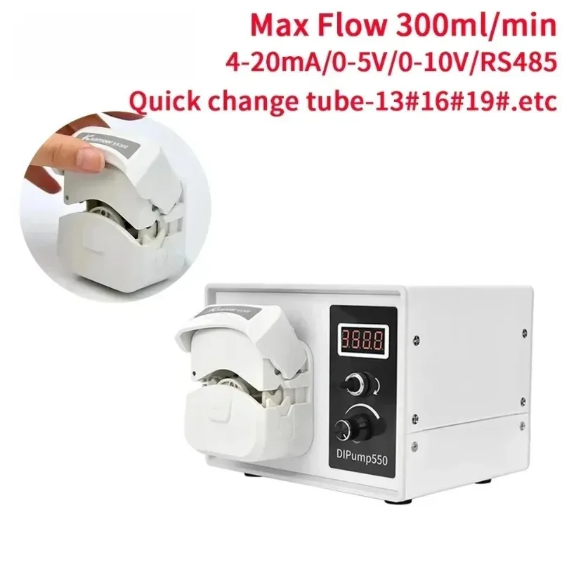 24V DIP-KK300 Peristaltic Pump, 0.1-300ml/min High-Precision Lab Dosing Pump with Stepper Motor